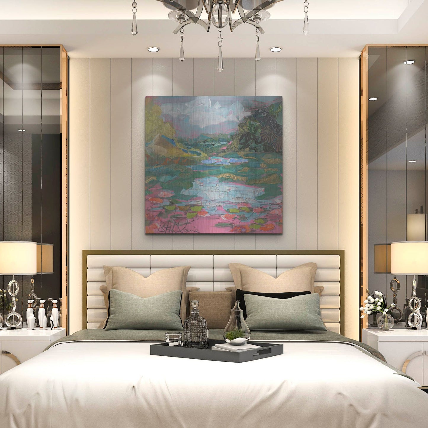 Luxe Metal Art 'River Morning 2' by St. Hilaire Elizabeth, Metal Wall Art,36x36