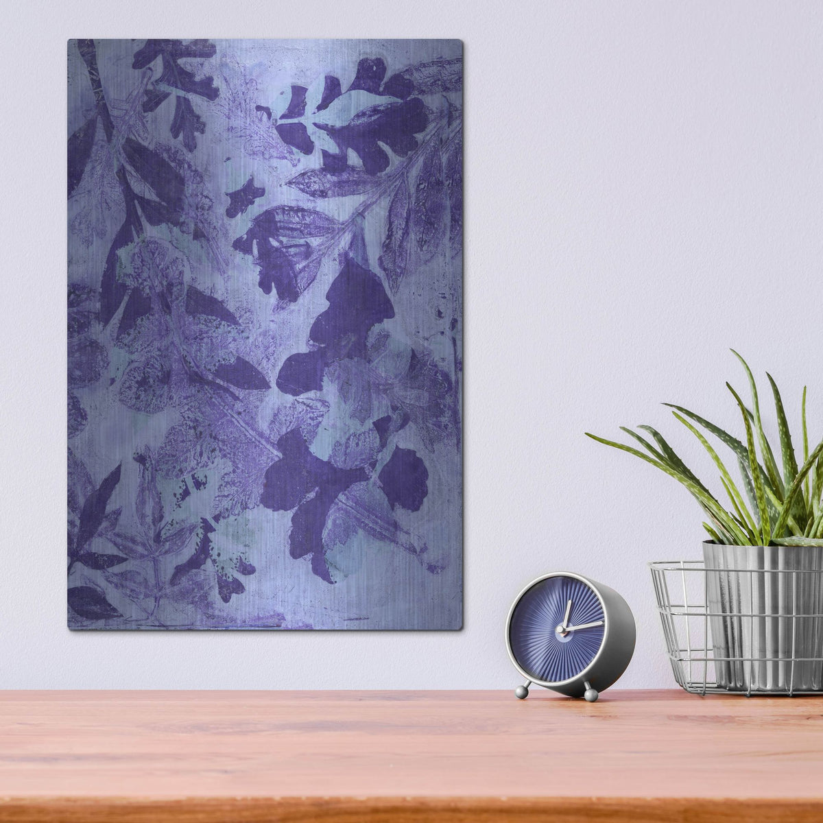 Luxe Metal Art 'Very Peri Botanical Print 2' by St. Hilaire Elizabeth, Metal Wall Art,12x16