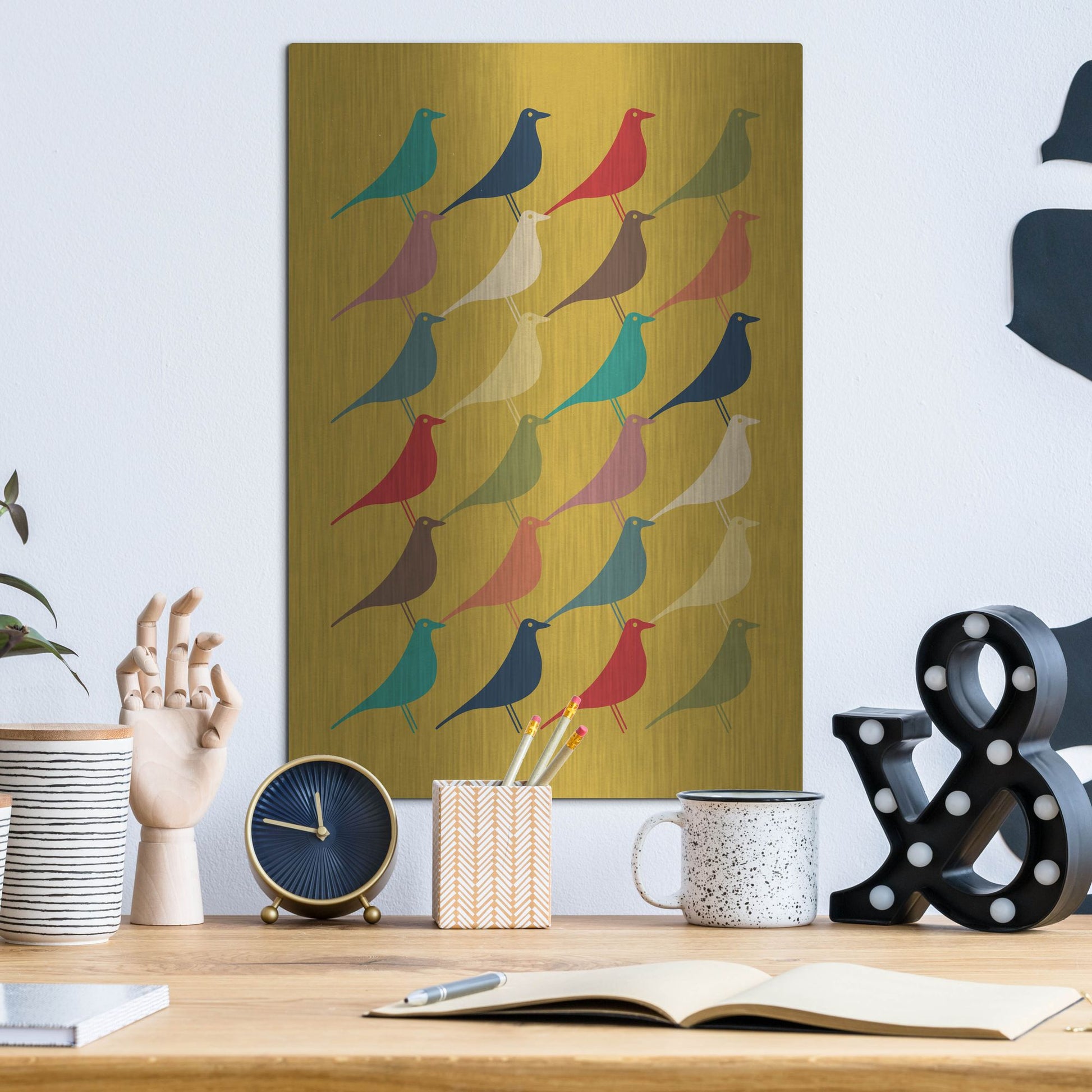 Luxe Metal Art 'Mid Century Modern 8' by Gary Williams, Metal Wall Art,12x16