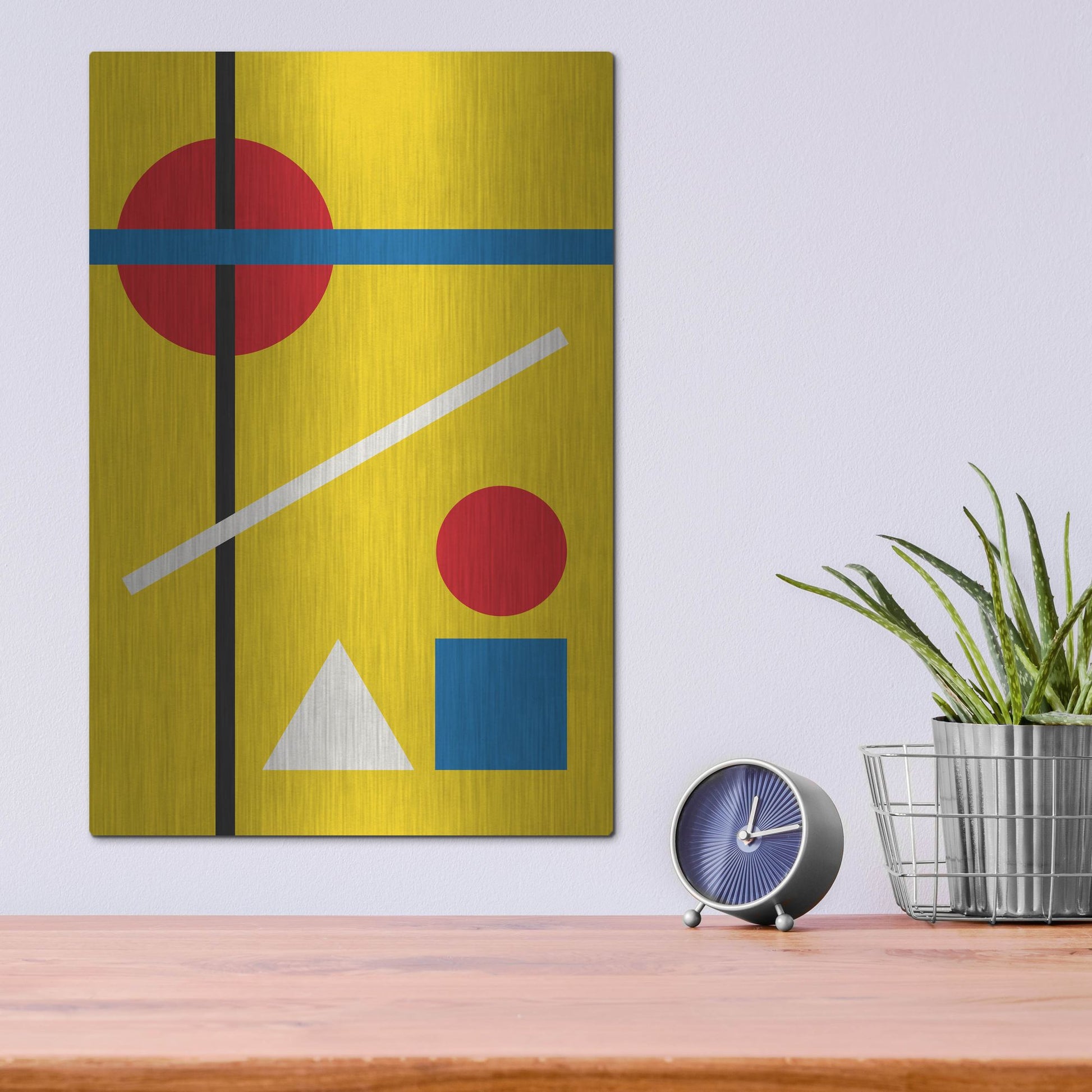 Luxe Metal Art 'Bauhaus 4' by Gary Williams, Metal Wall Art,12x16