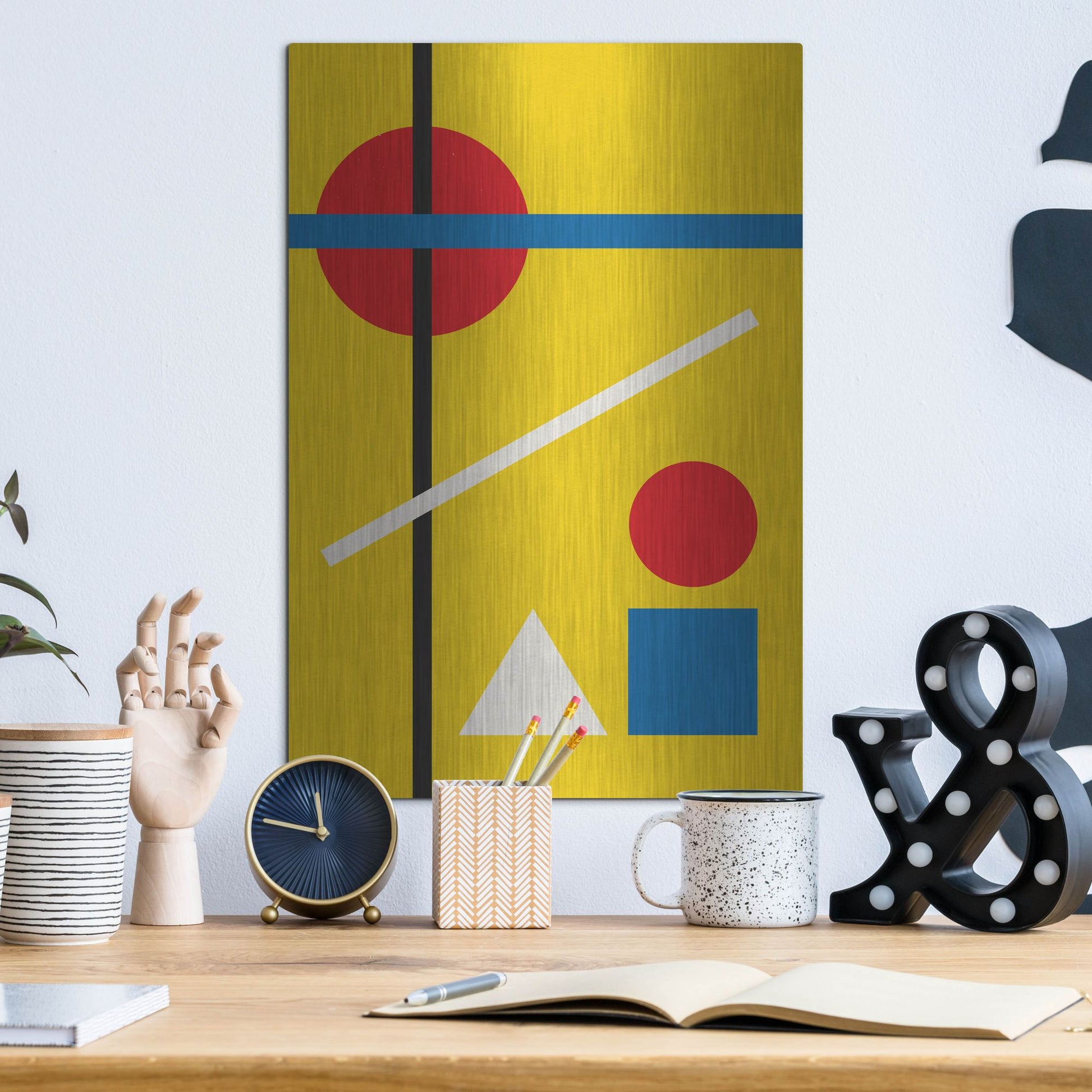 Luxe Metal Art 'Bauhaus 4' by Gary Williams, Metal Wall Art,12x16