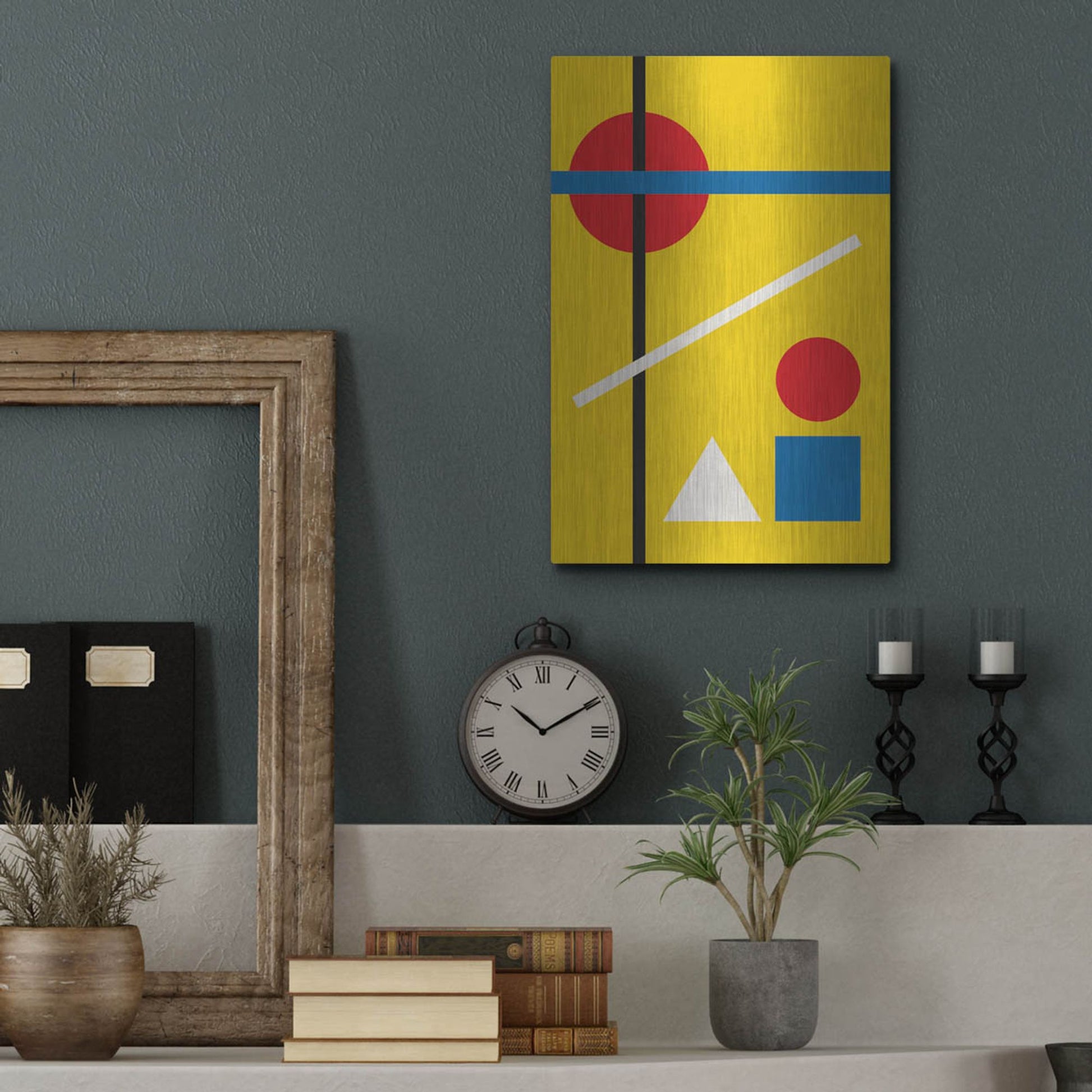 Luxe Metal Art 'Bauhaus 4' by Gary Williams, Metal Wall Art,12x16