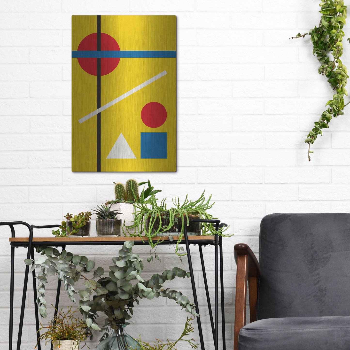 Luxe Metal Art 'Bauhaus 4' by Gary Williams, Metal Wall Art,12x16