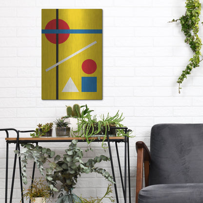 Luxe Metal Art 'Bauhaus 4' by Gary Williams, Metal Wall Art,12x16