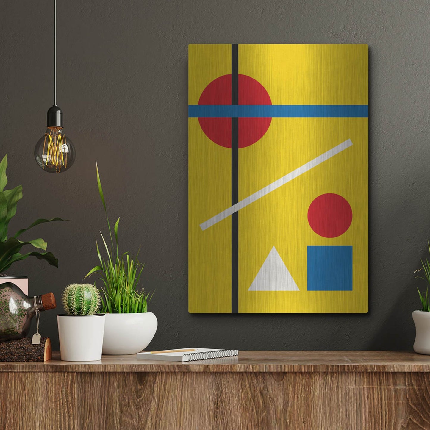 Luxe Metal Art 'Bauhaus 4' by Gary Williams, Metal Wall Art,12x16