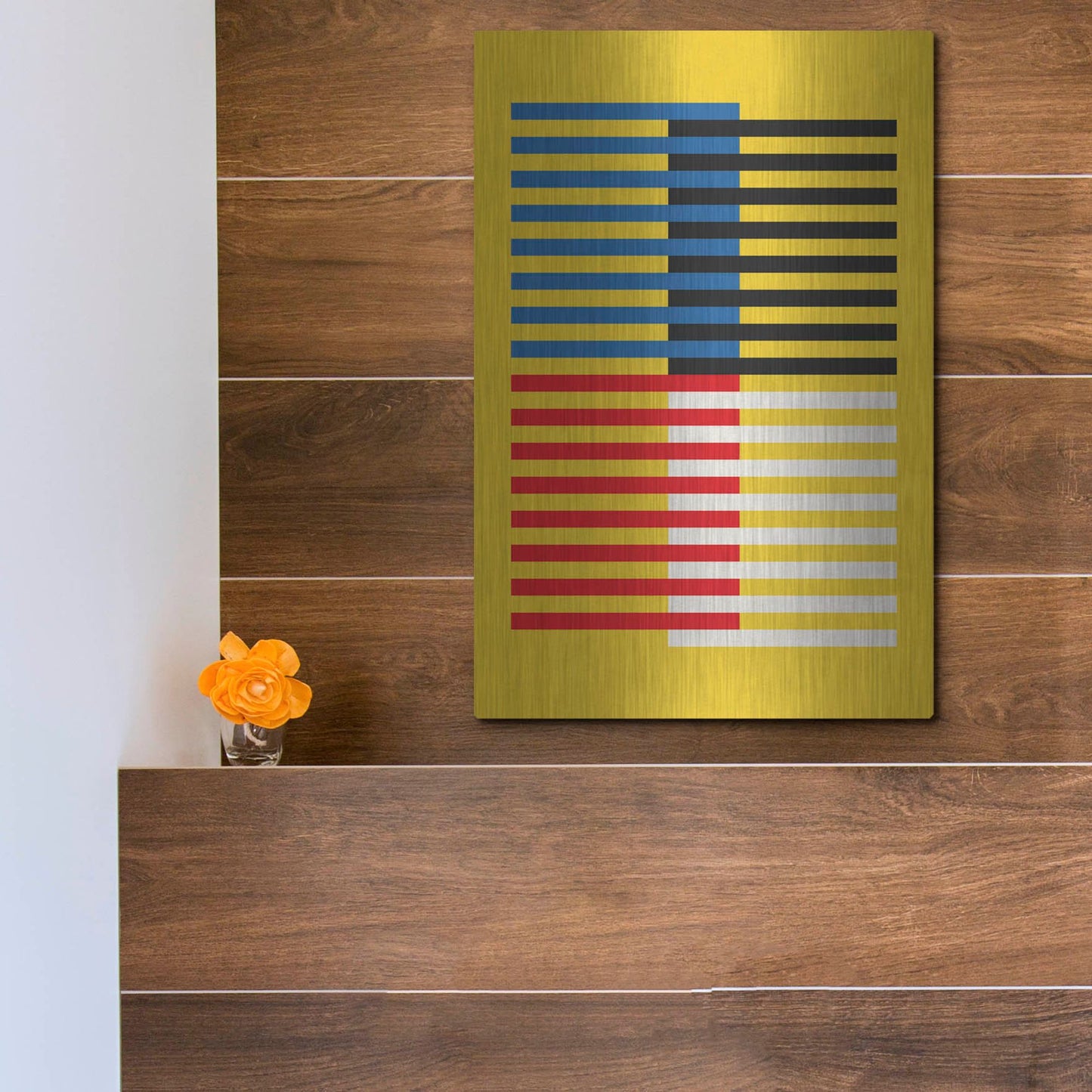 Luxe Metal Art 'Bauhaus 8' by Gary Williams, Metal Wall Art,12x16