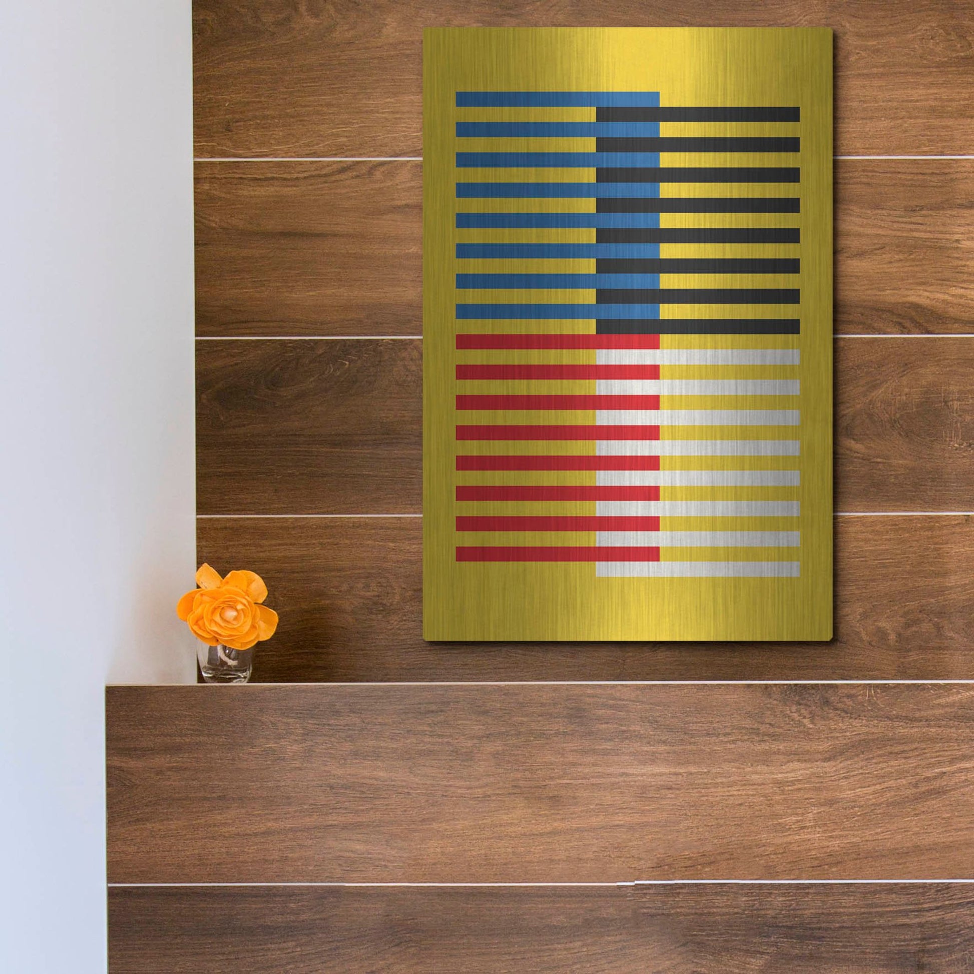 Luxe Metal Art 'Bauhaus 8' by Gary Williams, Metal Wall Art,12x16