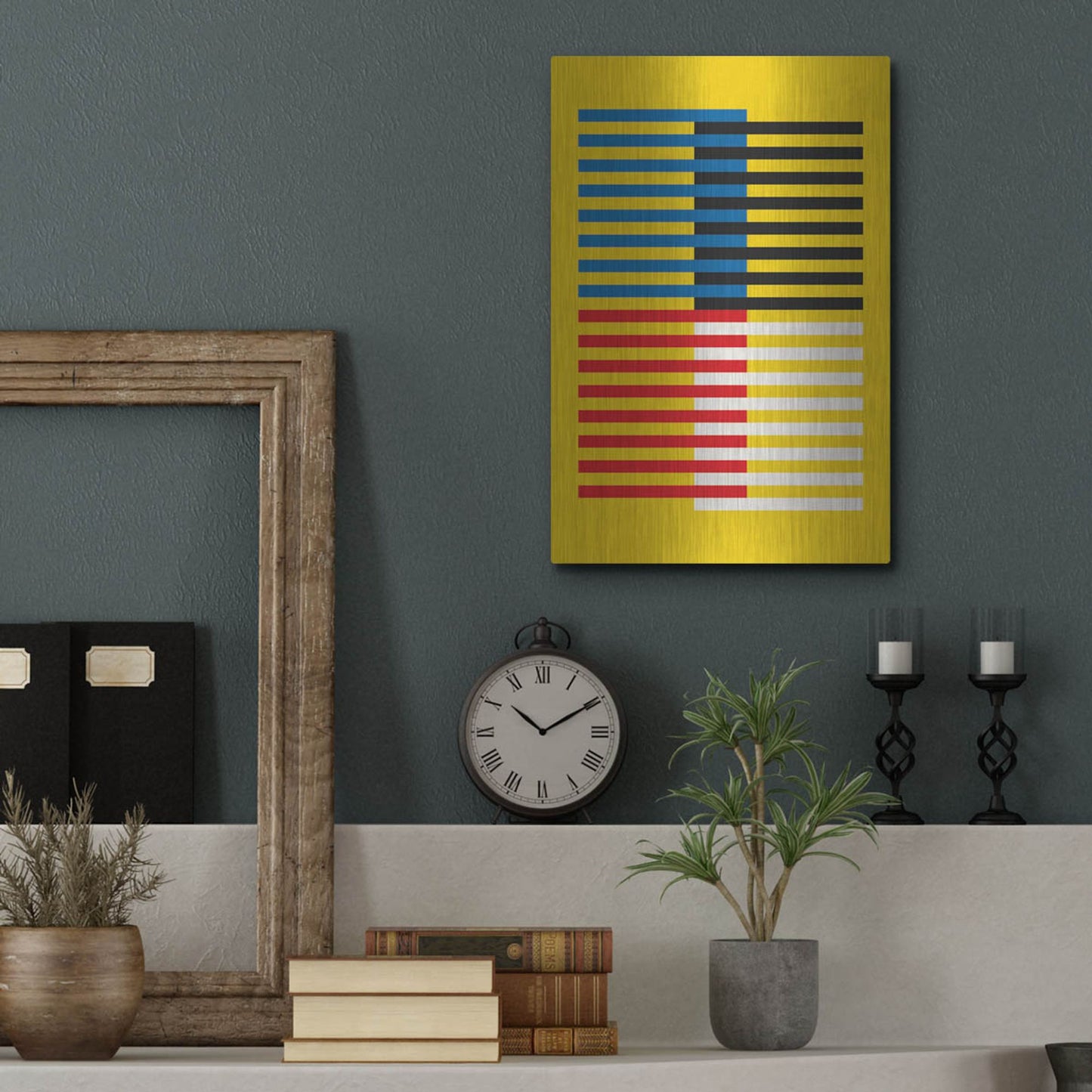 Luxe Metal Art 'Bauhaus 8' by Gary Williams, Metal Wall Art,12x16