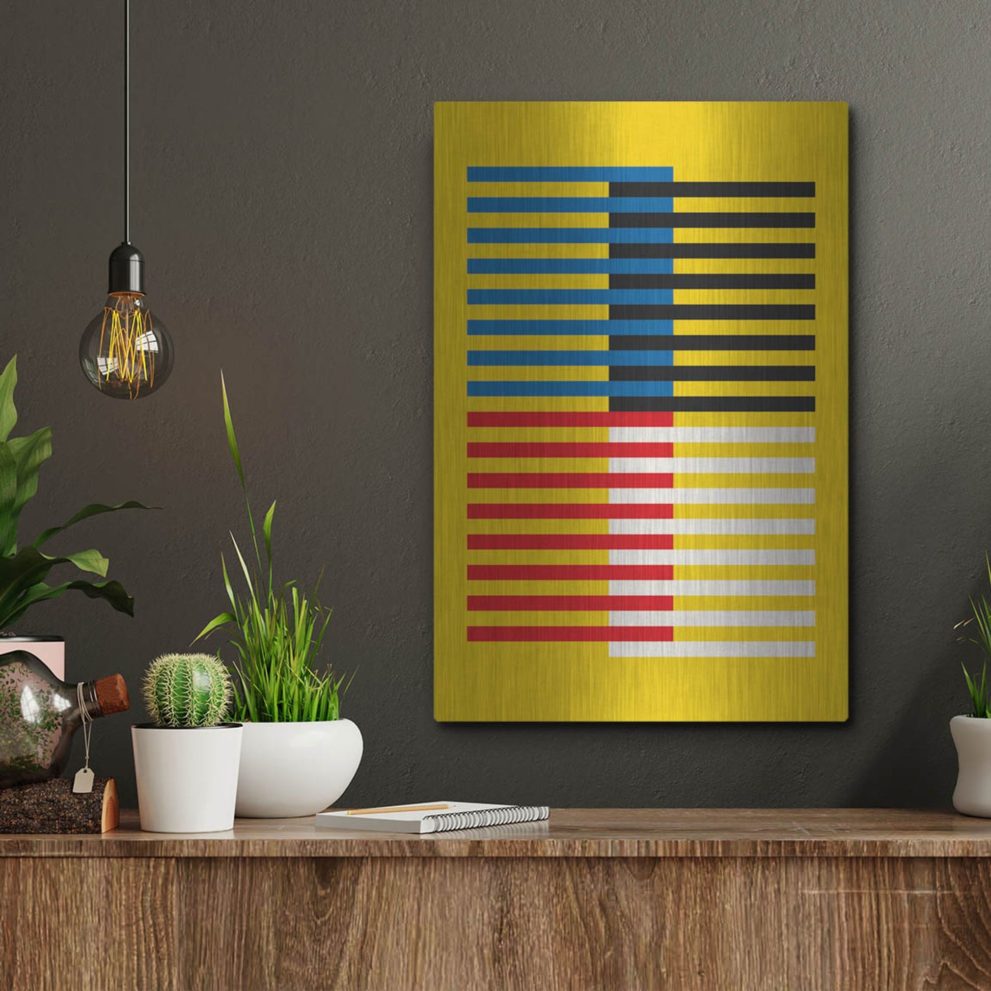 Luxe Metal Art 'Bauhaus 8' by Gary Williams, Metal Wall Art,12x16