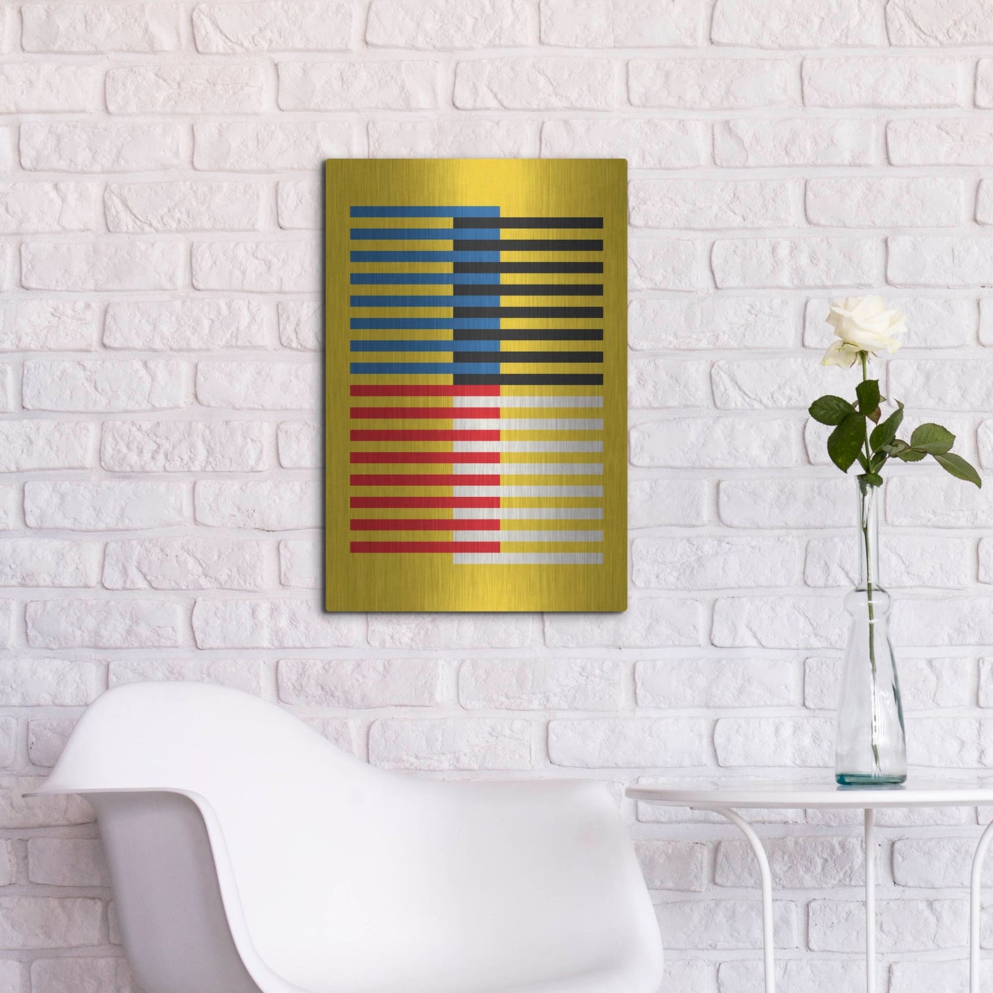 Luxe Metal Art 'Bauhaus 8' by Gary Williams, Metal Wall Art,16x24