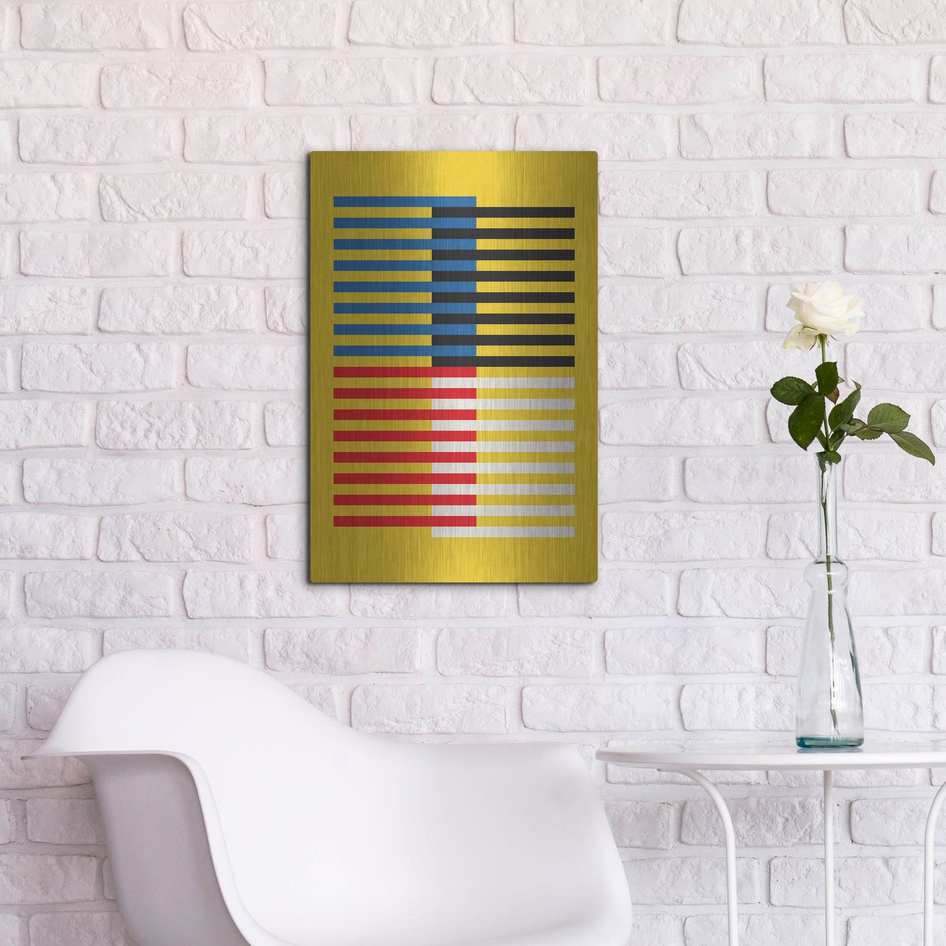 Luxe Metal Art 'Bauhaus 8' by Gary Williams, Metal Wall Art,16x24