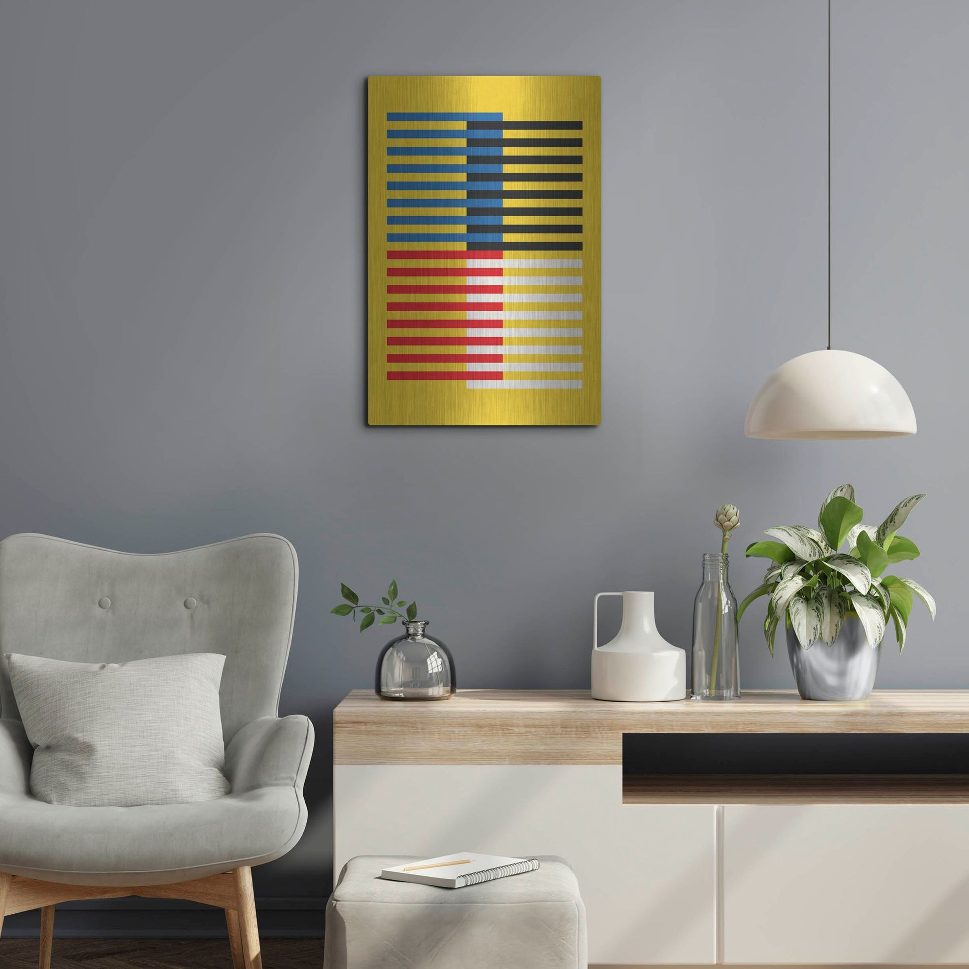 Luxe Metal Art 'Bauhaus 8' by Gary Williams, Metal Wall Art,16x24