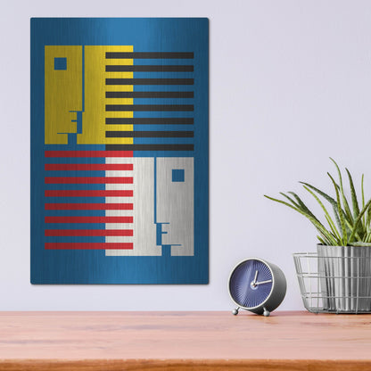 Luxe Metal Art 'Bauhaus 9' by Gary Williams, Metal Wall Art,12x16