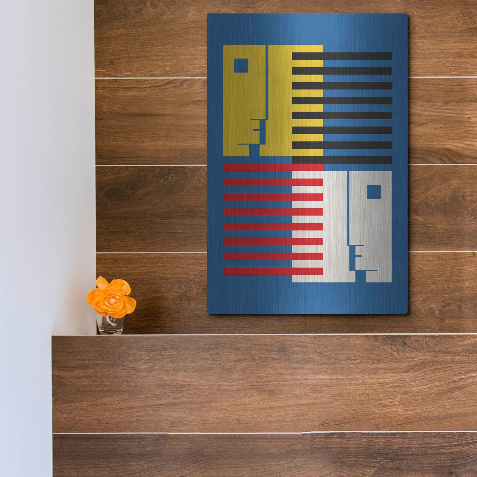 Luxe Metal Art 'Bauhaus 9' by Gary Williams, Metal Wall Art,12x16