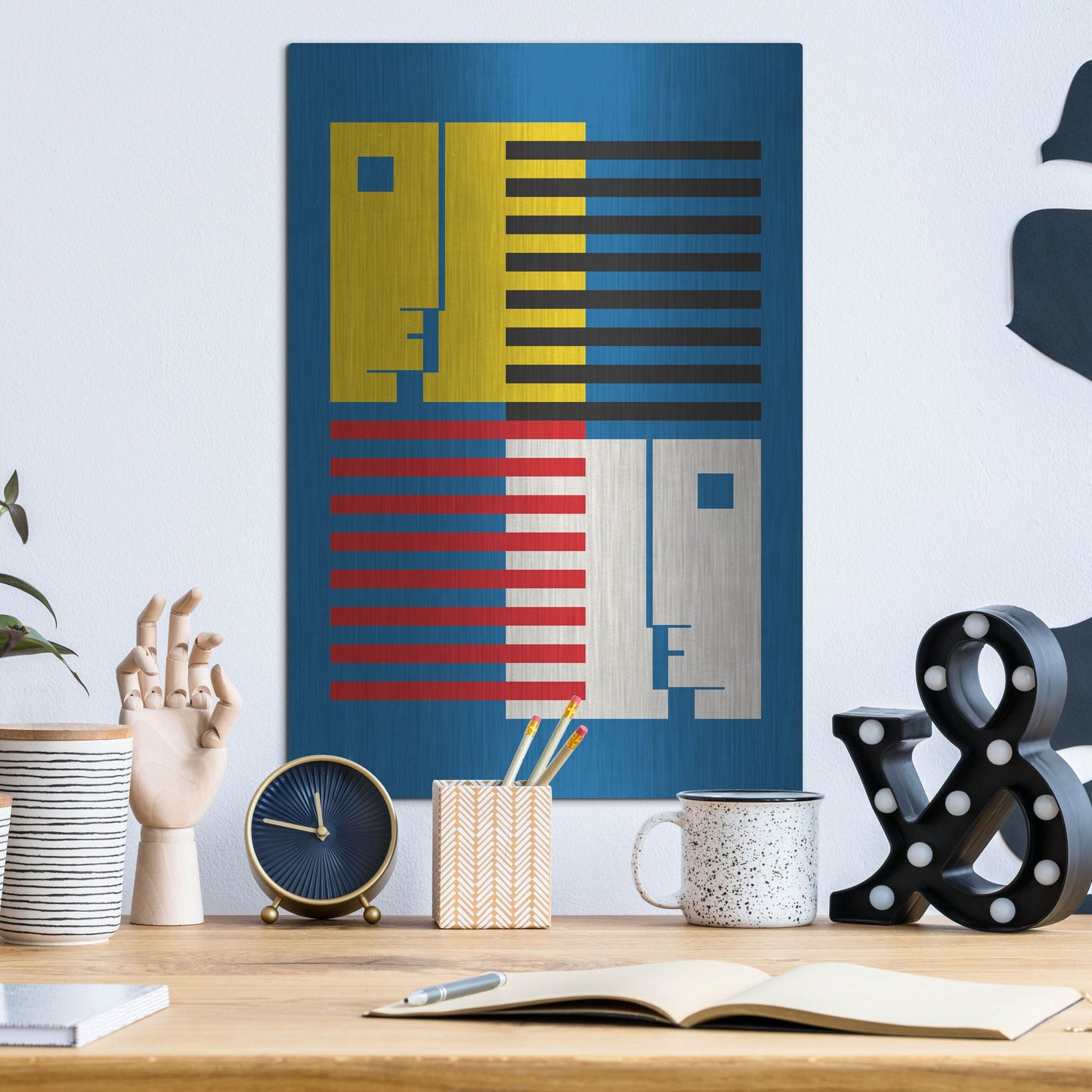 Luxe Metal Art 'Bauhaus 9' by Gary Williams, Metal Wall Art,12x16