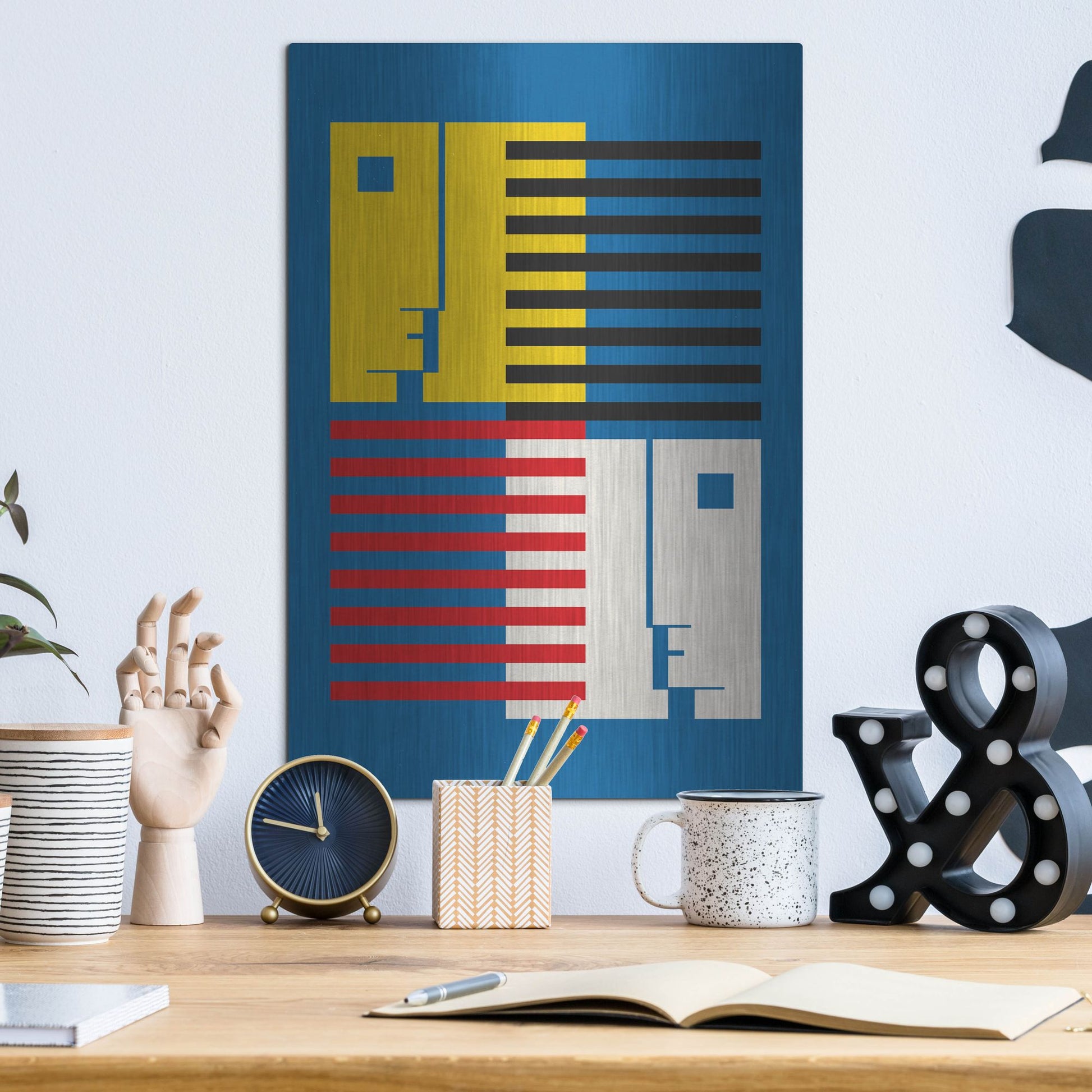 Luxe Metal Art 'Bauhaus 9' by Gary Williams, Metal Wall Art,12x16