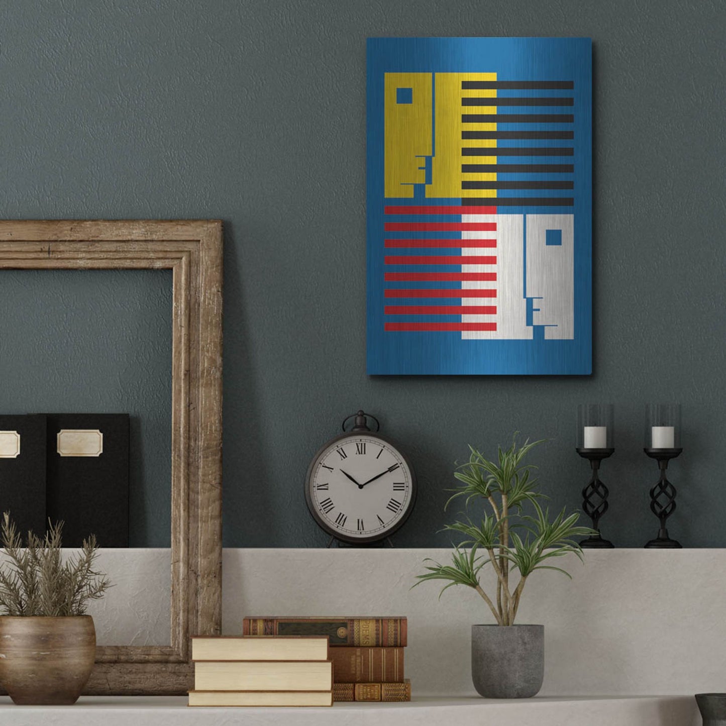 Luxe Metal Art 'Bauhaus 9' by Gary Williams, Metal Wall Art,12x16