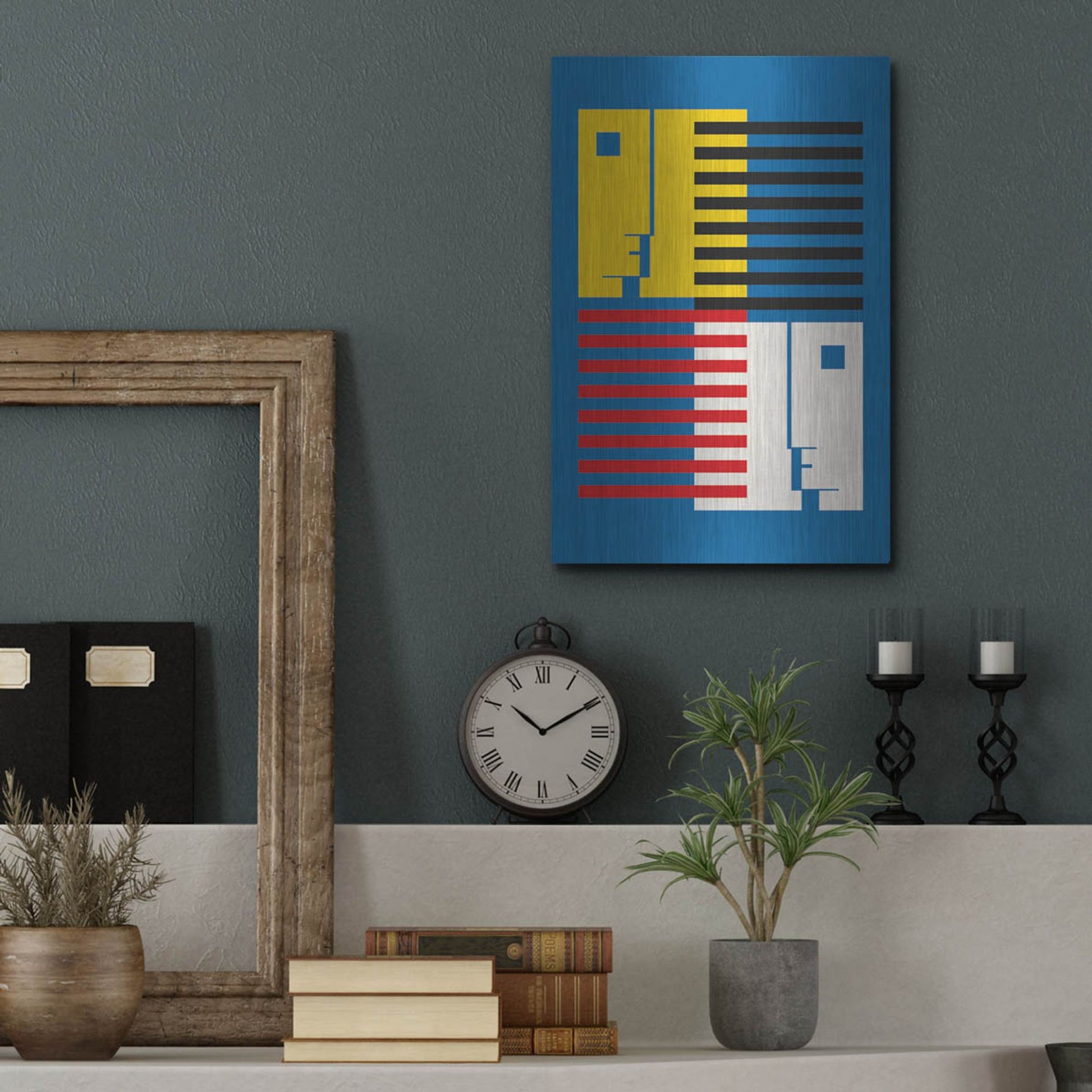 Luxe Metal Art 'Bauhaus 9' by Gary Williams, Metal Wall Art,12x16