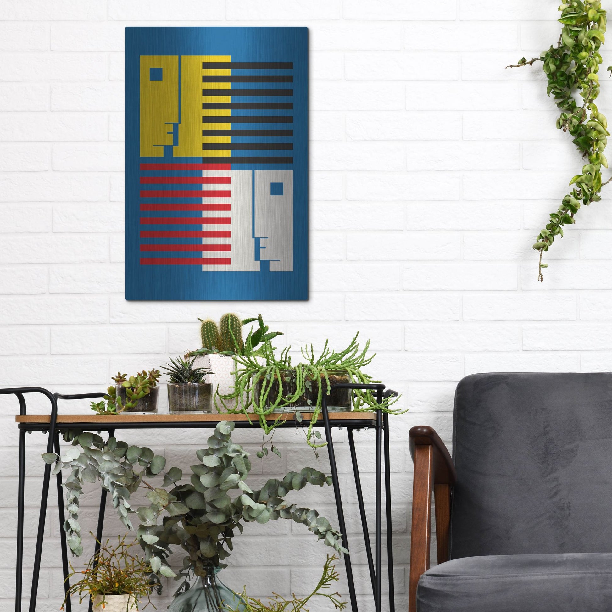 Luxe Metal Art 'Bauhaus 9' by Gary Williams, Metal Wall Art,12x16