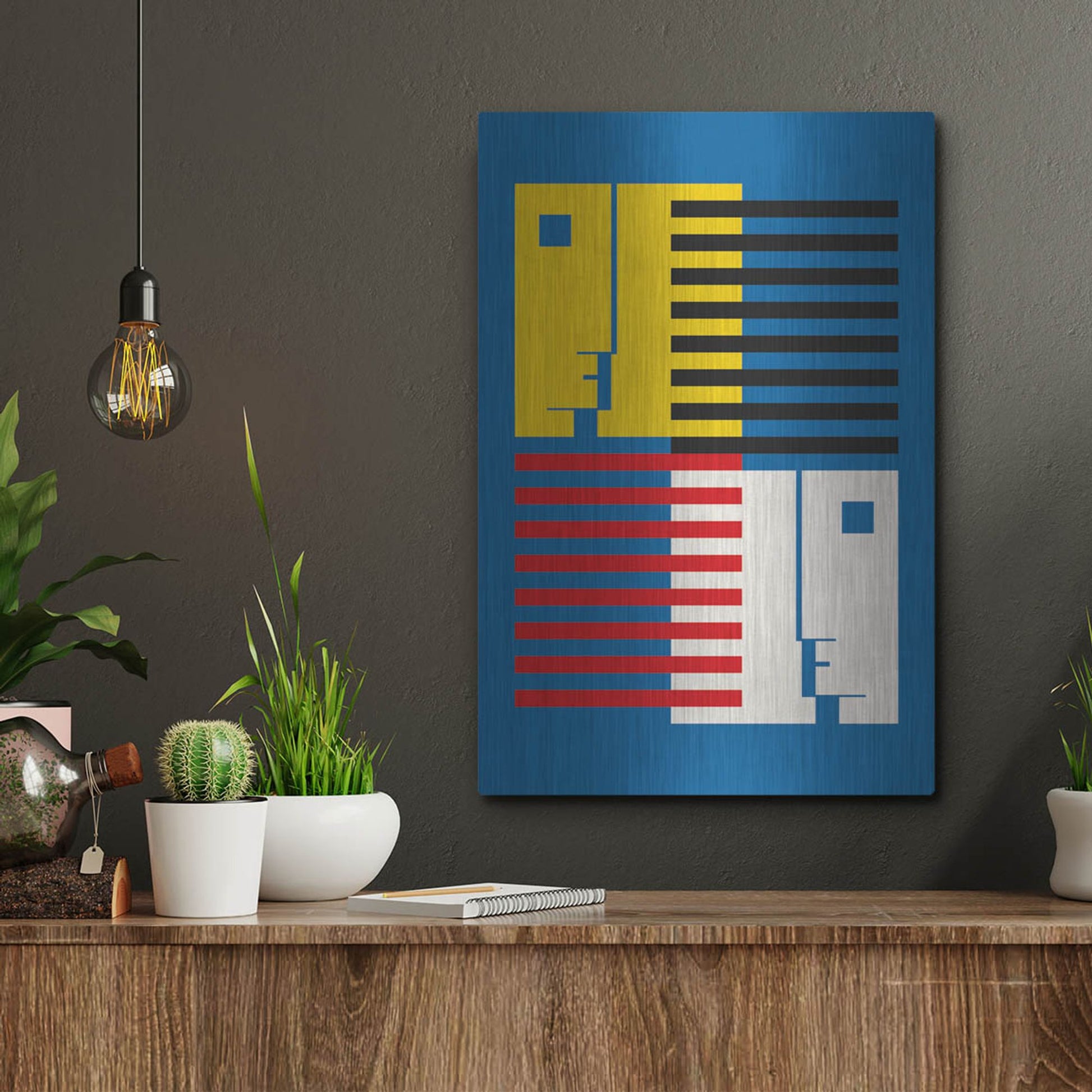 Luxe Metal Art 'Bauhaus 9' by Gary Williams, Metal Wall Art,12x16