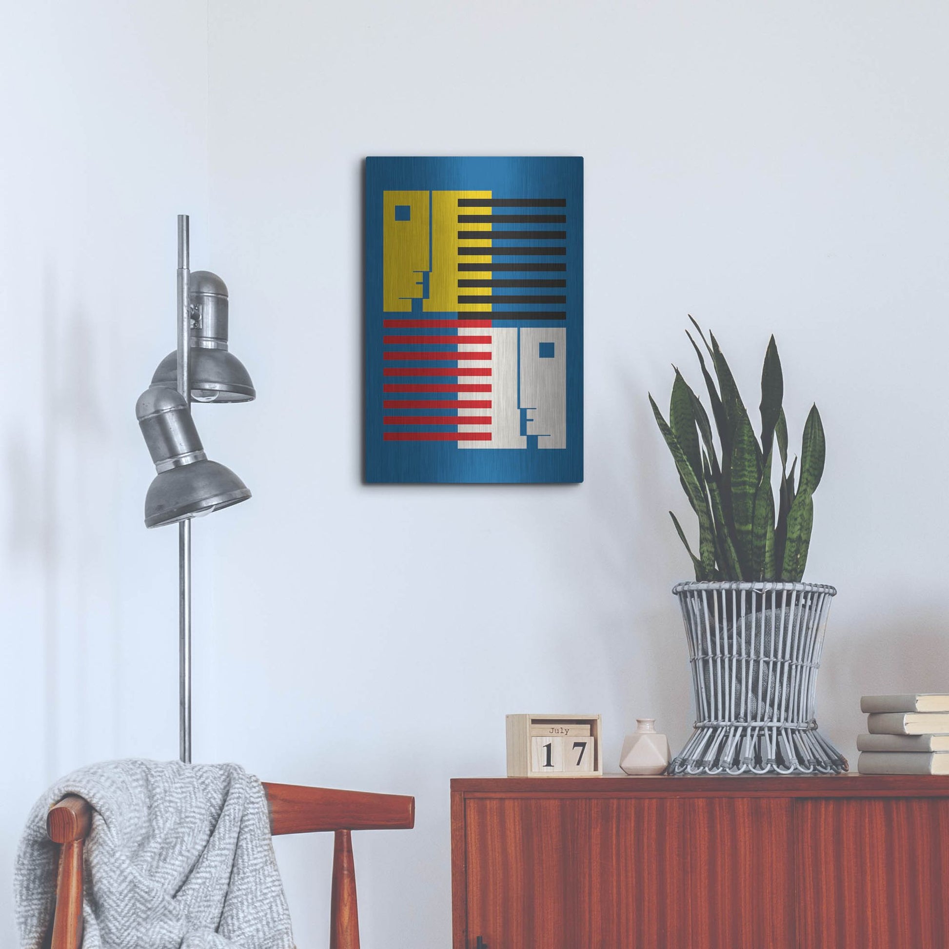 Luxe Metal Art 'Bauhaus 9' by Gary Williams, Metal Wall Art,16x24