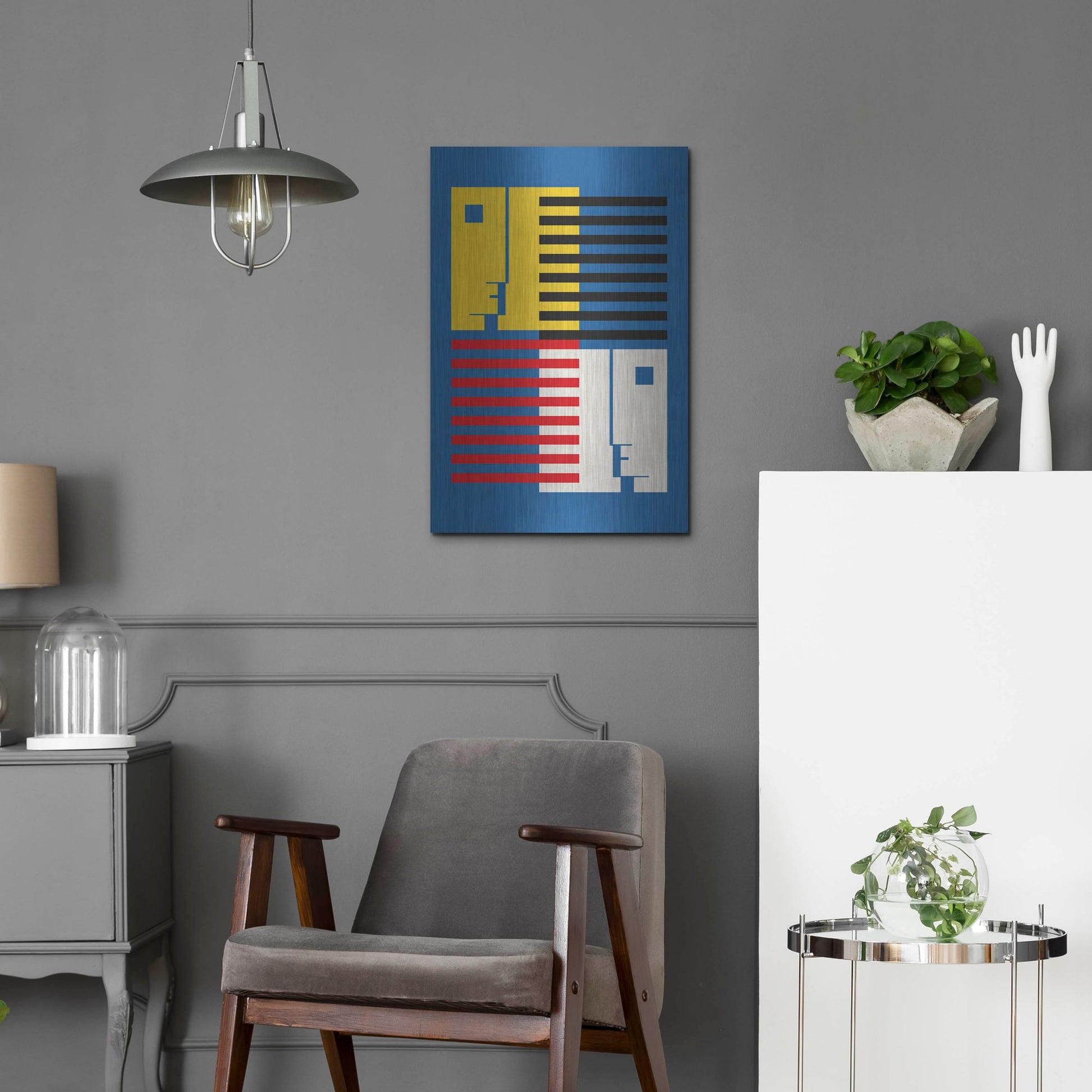 Luxe Metal Art 'Bauhaus 9' by Gary Williams, Metal Wall Art,16x24