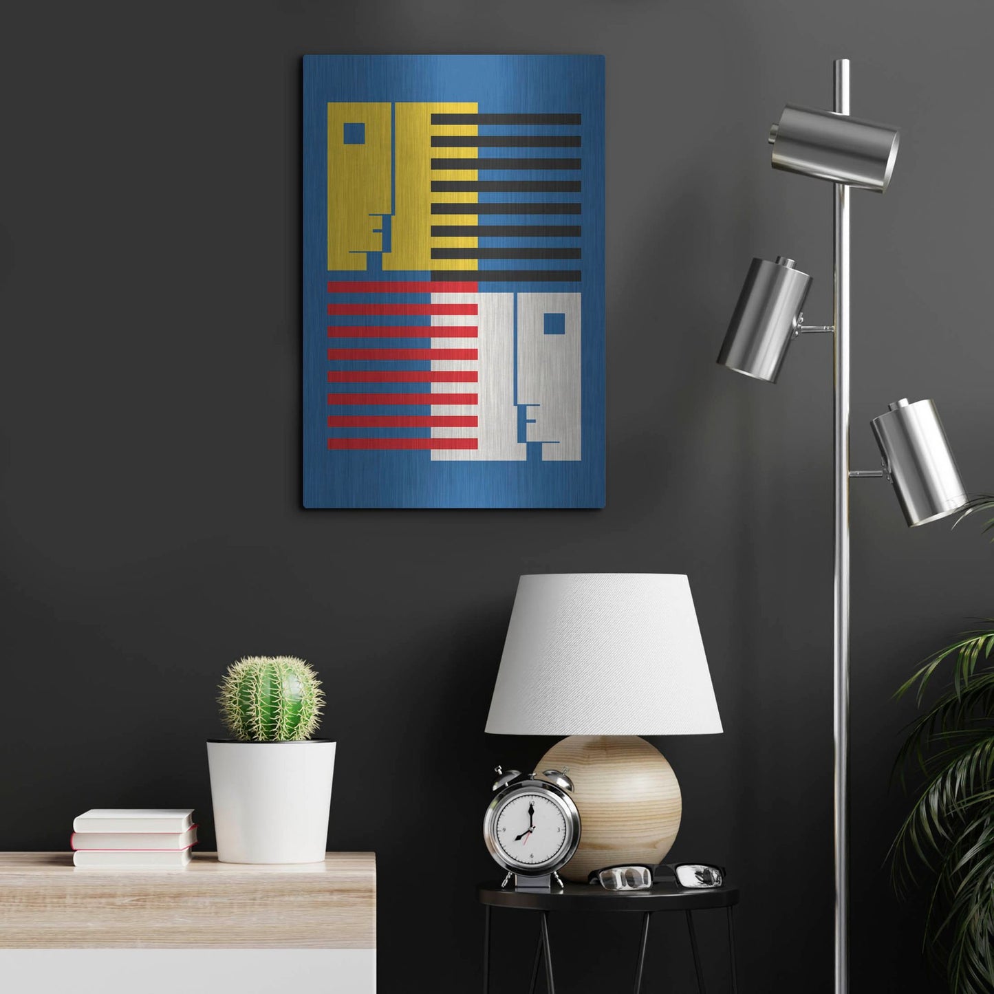 Luxe Metal Art 'Bauhaus 9' by Gary Williams, Metal Wall Art,16x24