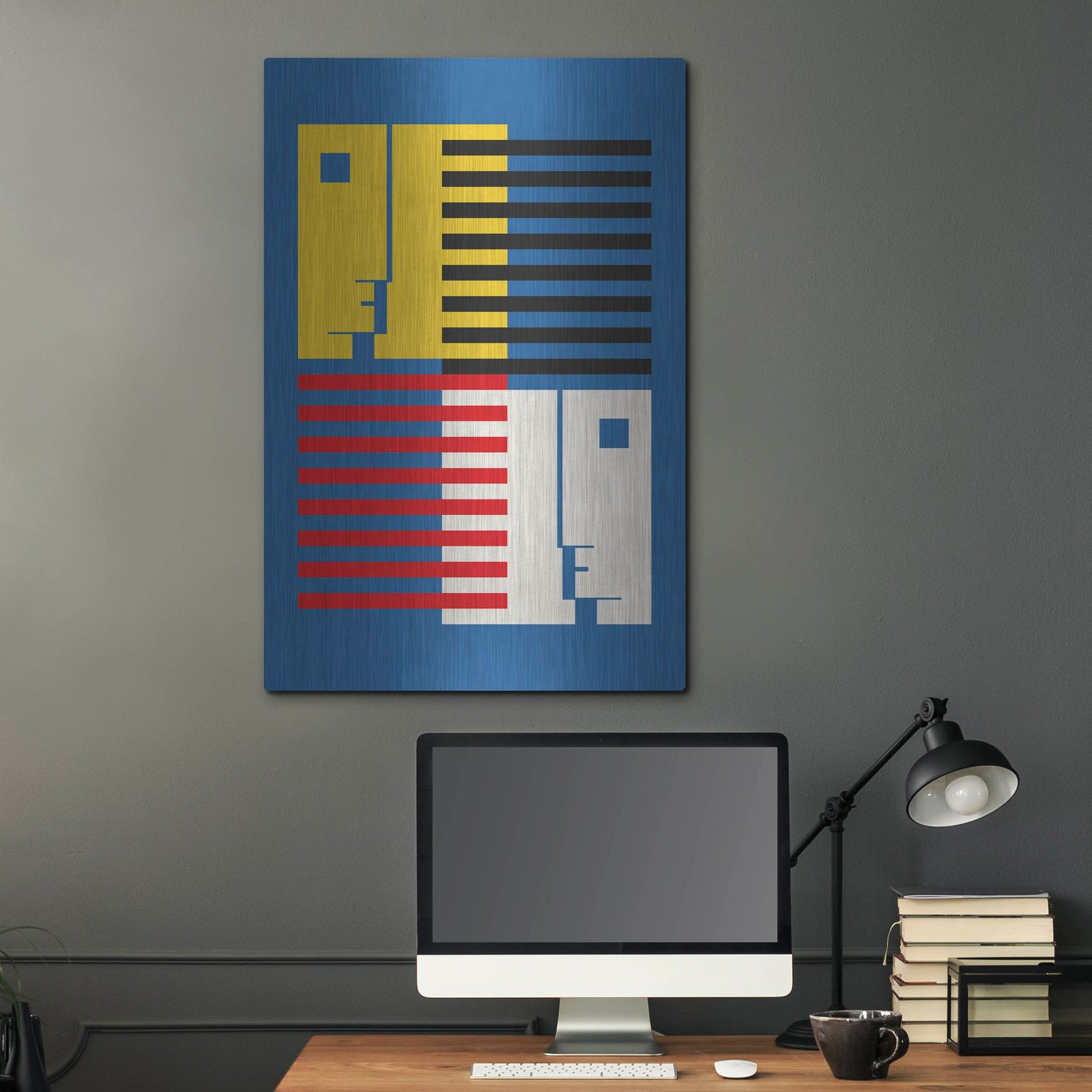 Luxe Metal Art 'Bauhaus 9' by Gary Williams, Metal Wall Art,24x36