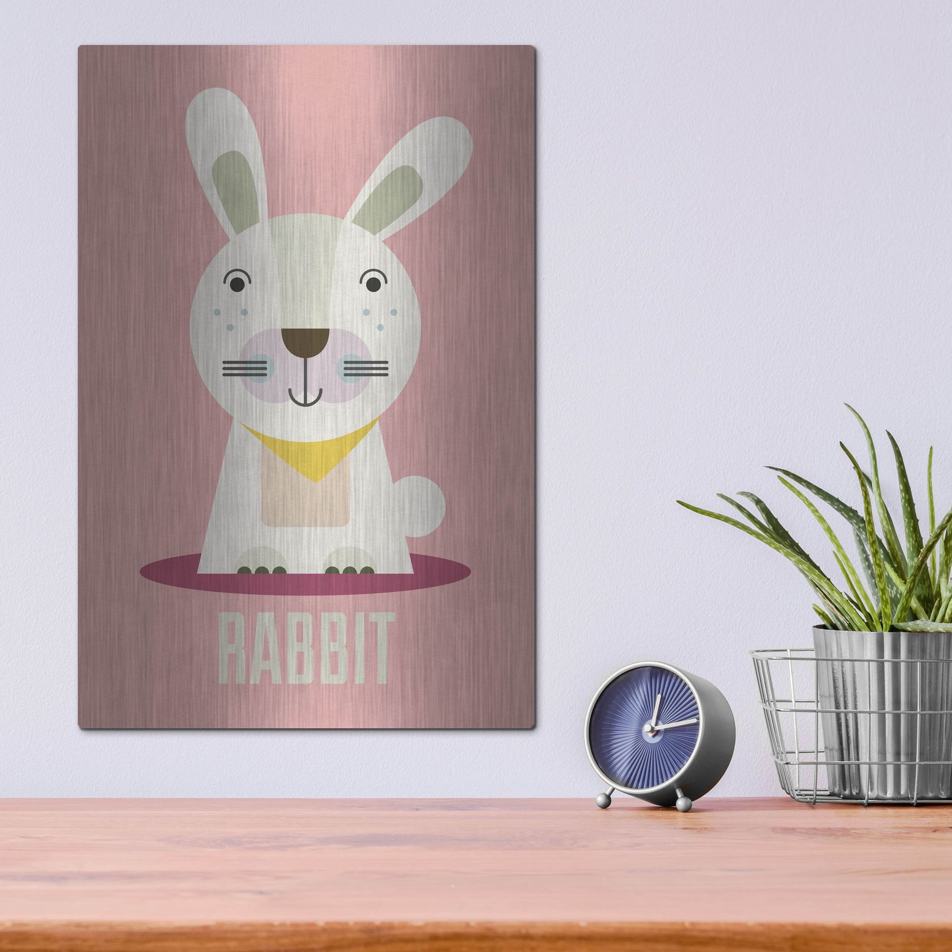Luxe Metal Art 'Rabbit Kids Nursery' by Gary Williams, Metal Wall Art,12x16