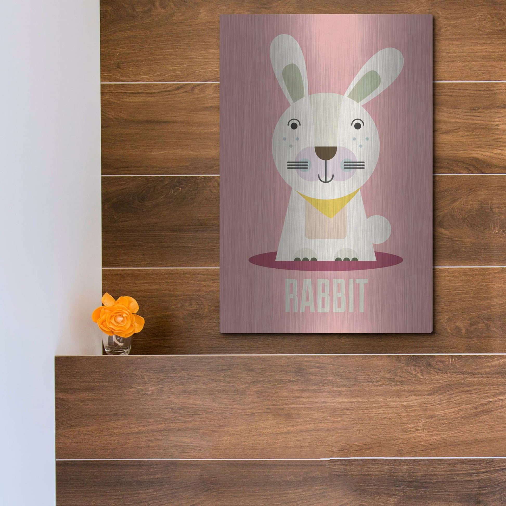 Luxe Metal Art 'Rabbit Kids Nursery' by Gary Williams, Metal Wall Art,12x16