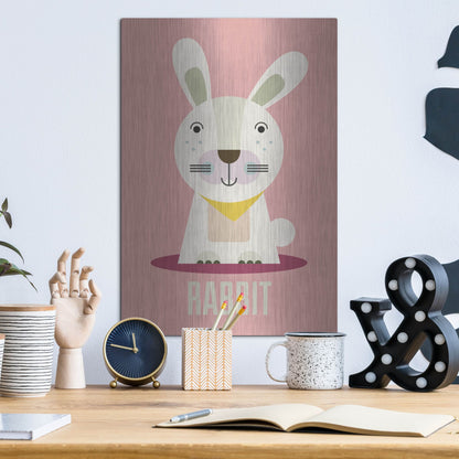 Luxe Metal Art 'Rabbit Kids Nursery' by Gary Williams, Metal Wall Art,12x16