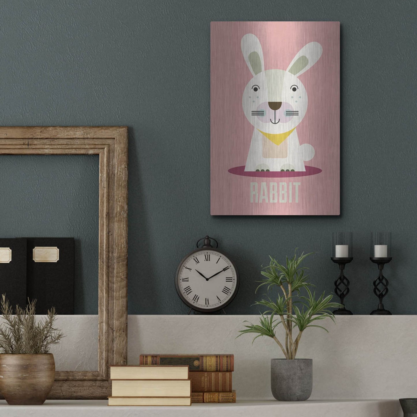 Luxe Metal Art 'Rabbit Kids Nursery' by Gary Williams, Metal Wall Art,12x16