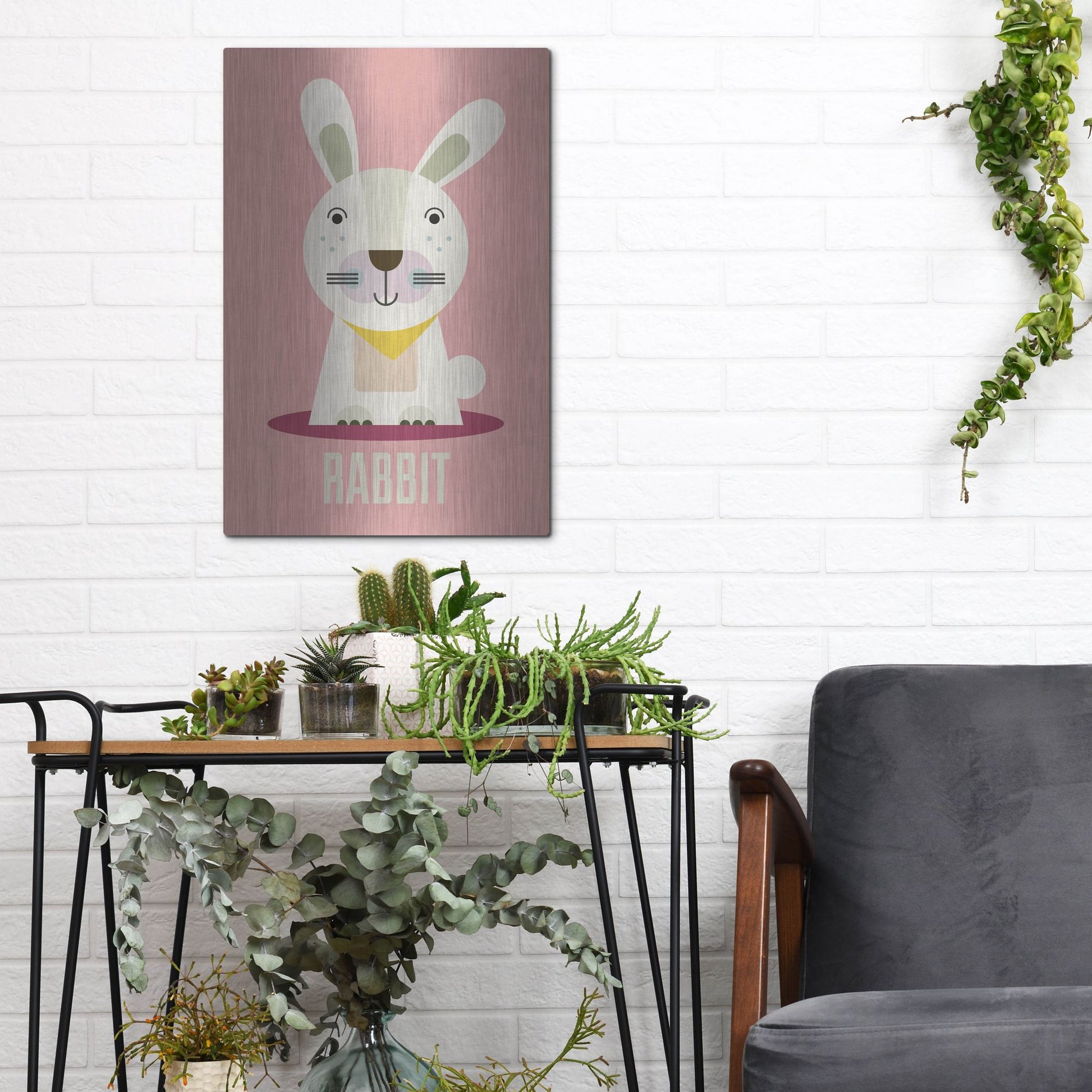 Luxe Metal Art 'Rabbit Kids Nursery' by Gary Williams, Metal Wall Art,12x16