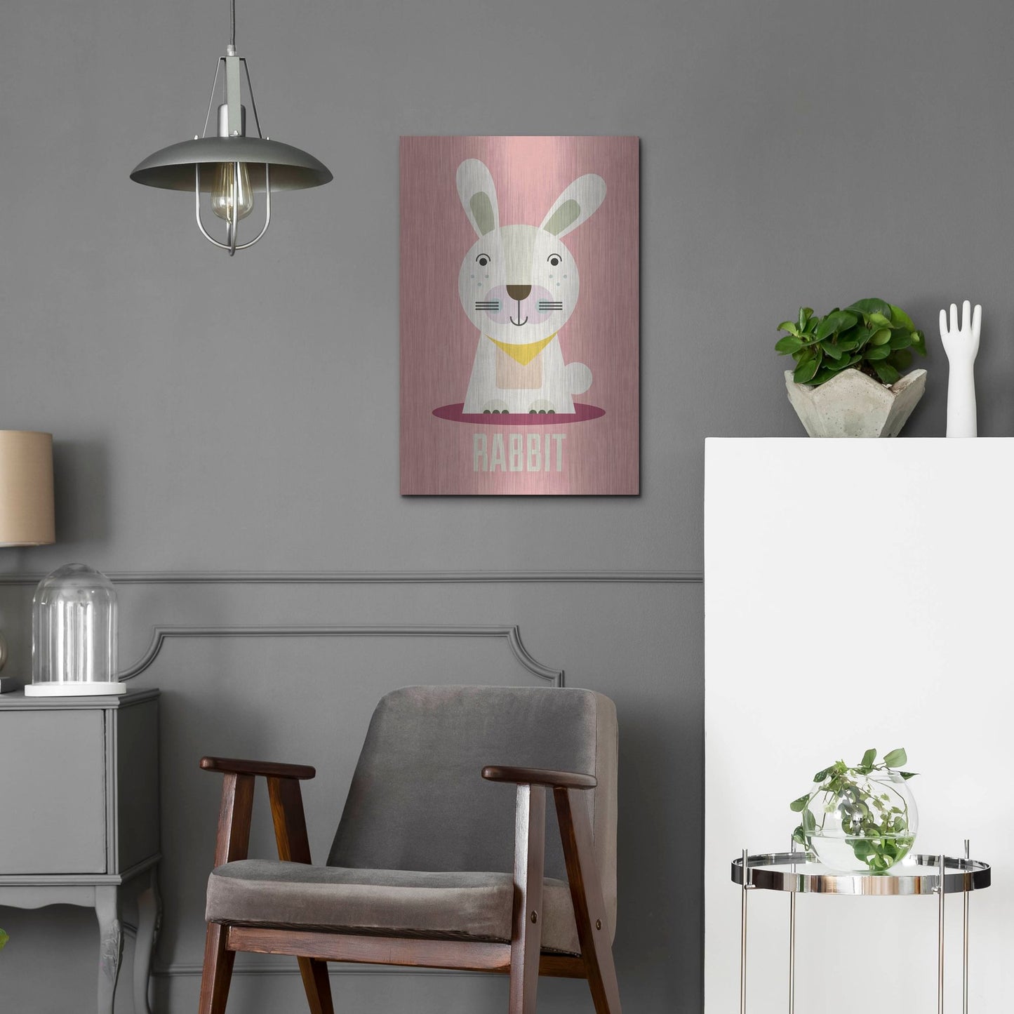 Luxe Metal Art 'Rabbit Kids Nursery' by Gary Williams, Metal Wall Art,16x24