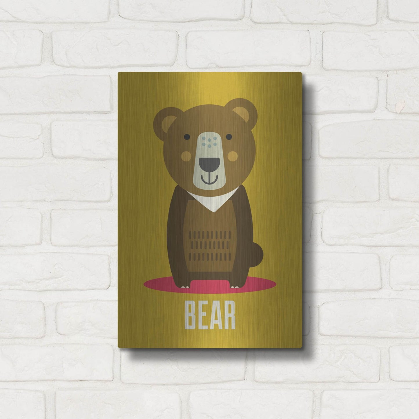 Luxe Metal Art 'Bear Kids Nursery' by Gary Williams, Metal Wall Art,12x16