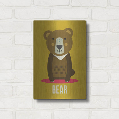 Luxe Metal Art 'Bear Kids Nursery' by Gary Williams, Metal Wall Art,12x16