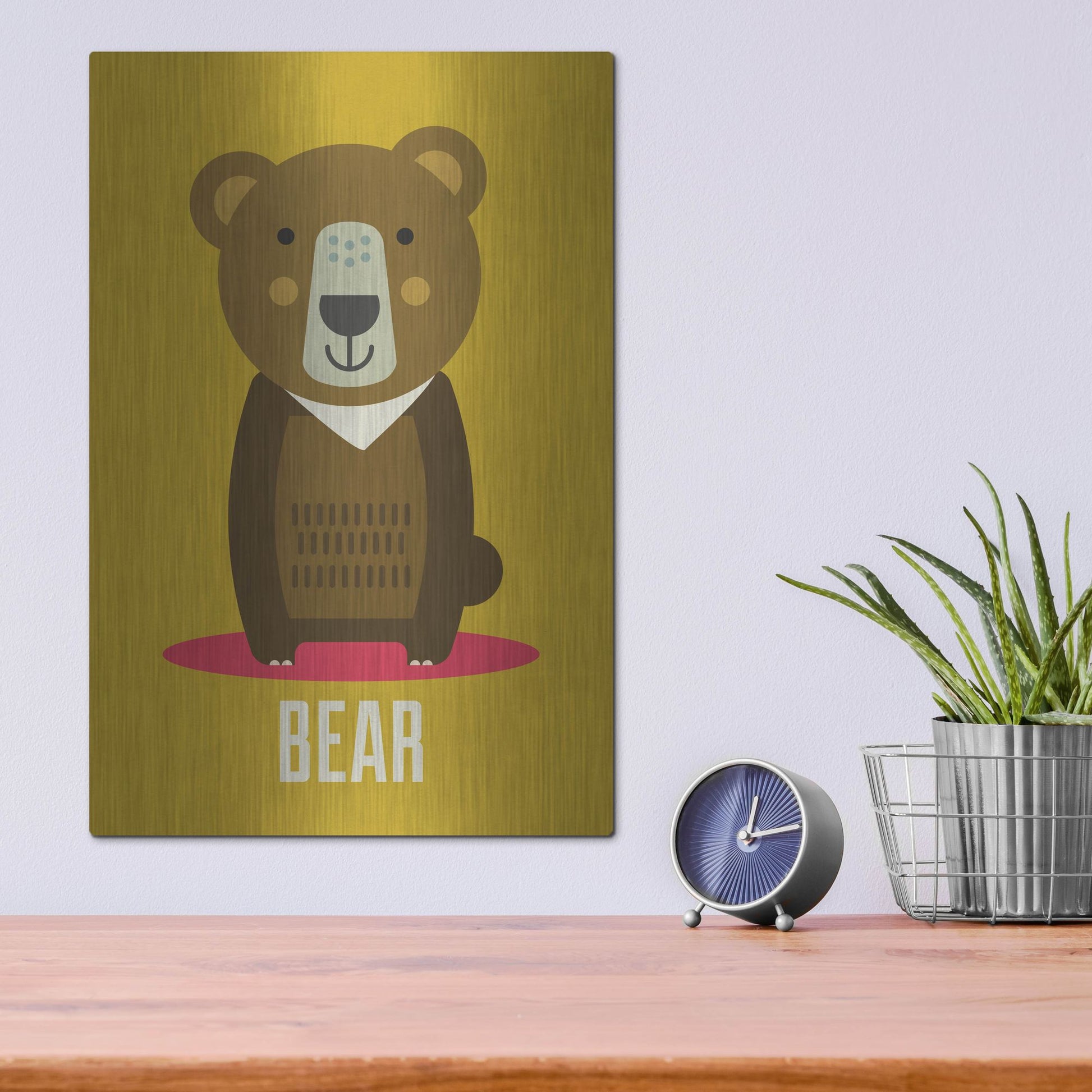 Luxe Metal Art 'Bear Kids Nursery' by Gary Williams, Metal Wall Art,12x16