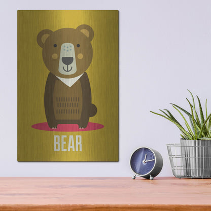 Luxe Metal Art 'Bear Kids Nursery' by Gary Williams, Metal Wall Art,12x16