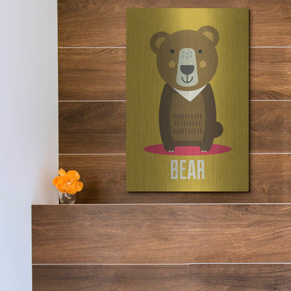 Luxe Metal Art 'Bear Kids Nursery' by Gary Williams, Metal Wall Art,12x16