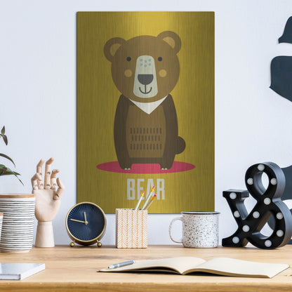 Luxe Metal Art 'Bear Kids Nursery' by Gary Williams, Metal Wall Art,12x16
