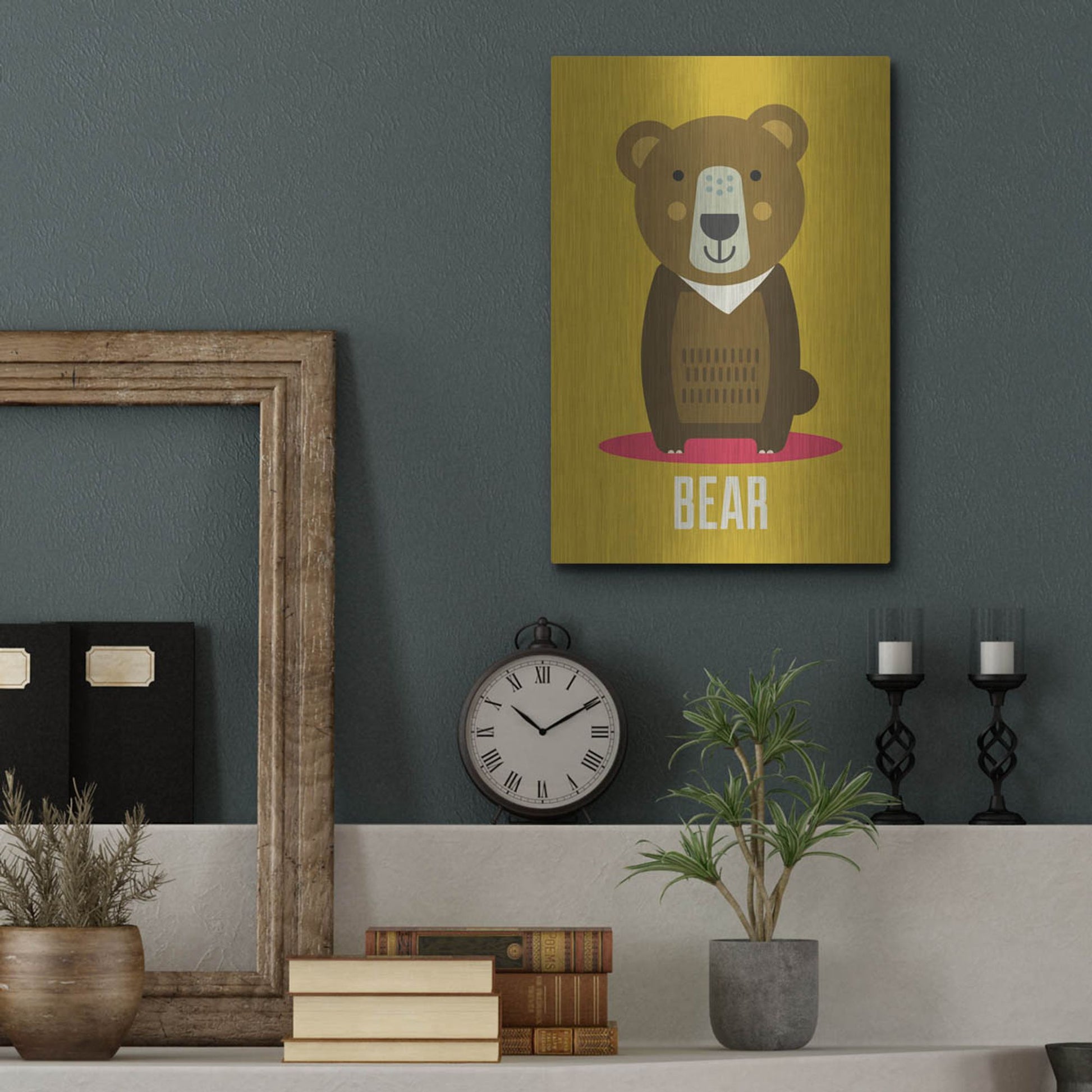 Luxe Metal Art 'Bear Kids Nursery' by Gary Williams, Metal Wall Art,12x16