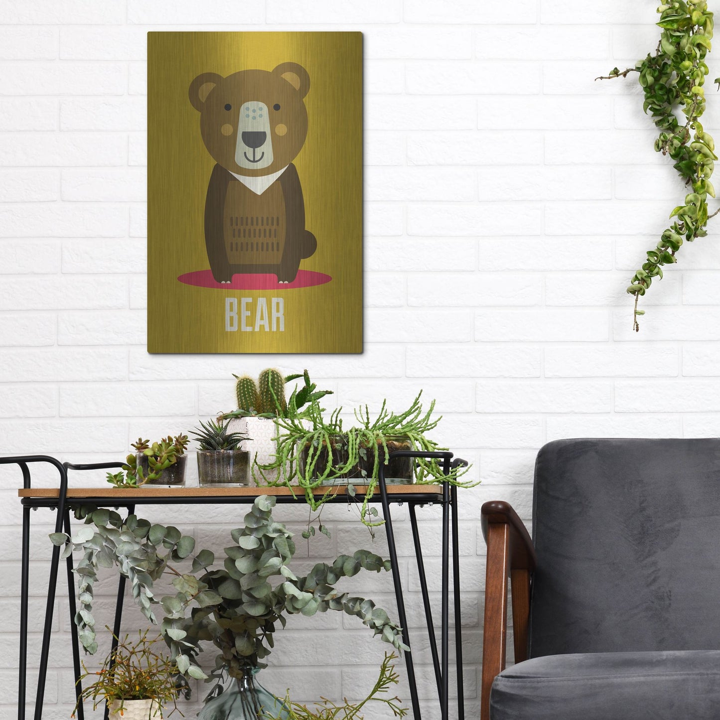 Luxe Metal Art 'Bear Kids Nursery' by Gary Williams, Metal Wall Art,12x16