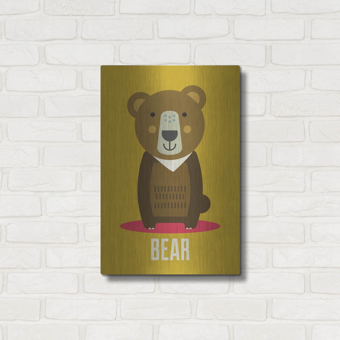 Luxe Metal Art 'Bear Kids Nursery' by Gary Williams, Metal Wall Art,16x24