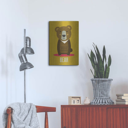 Luxe Metal Art 'Bear Kids Nursery' by Gary Williams, Metal Wall Art,16x24