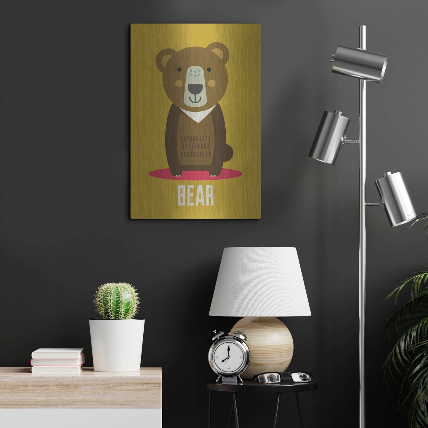 Luxe Metal Art 'Bear Kids Nursery' by Gary Williams, Metal Wall Art,16x24
