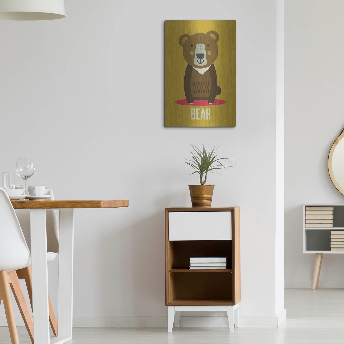 Luxe Metal Art 'Bear Kids Nursery' by Gary Williams, Metal Wall Art,16x24