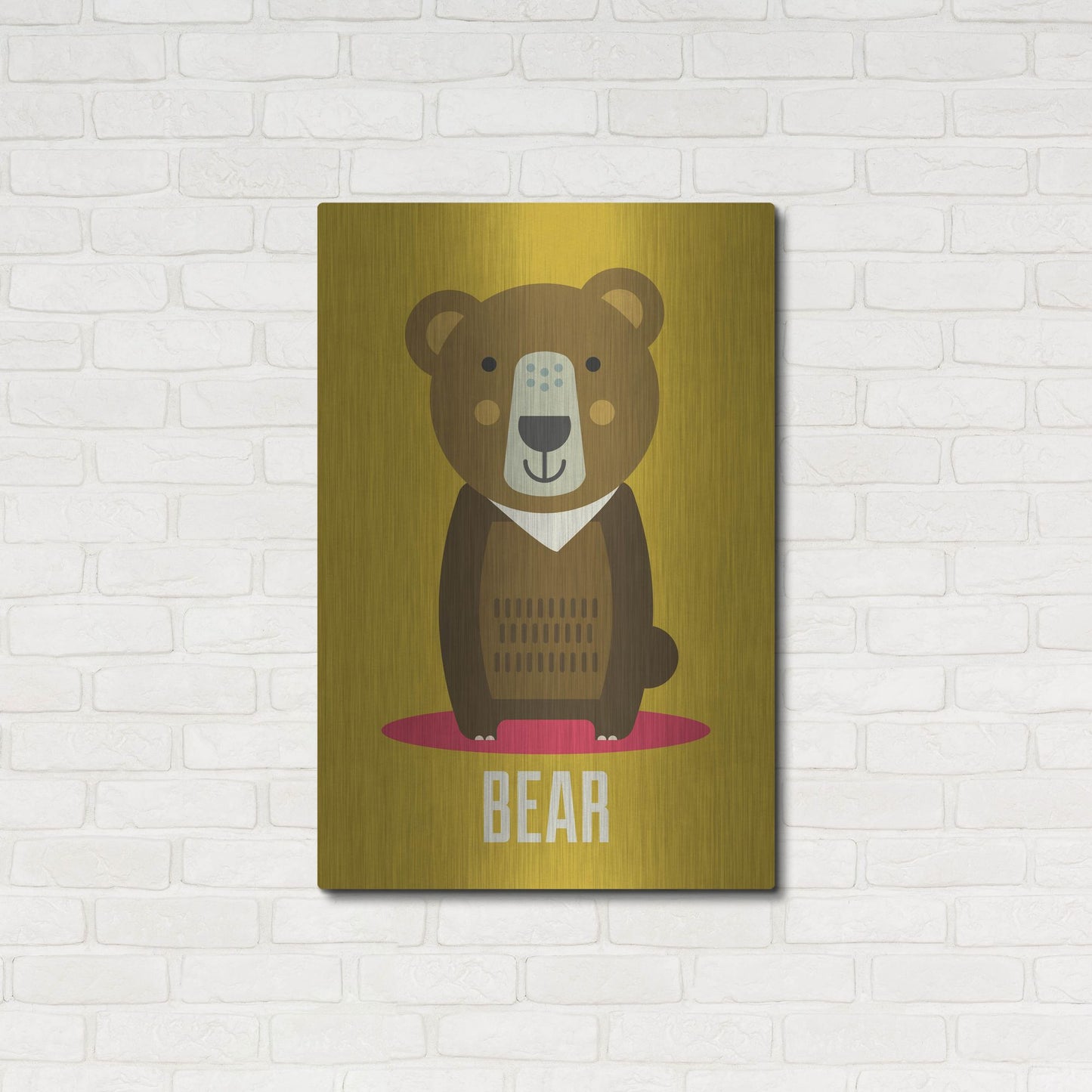 Luxe Metal Art 'Bear Kids Nursery' by Gary Williams, Metal Wall Art,24x36