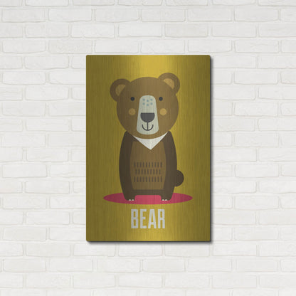 Luxe Metal Art 'Bear Kids Nursery' by Gary Williams, Metal Wall Art,24x36