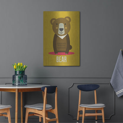 Luxe Metal Art 'Bear Kids Nursery' by Gary Williams, Metal Wall Art,24x36