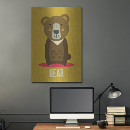 Luxe Metal Art 'Bear Kids Nursery' by Gary Williams, Metal Wall Art,24x36